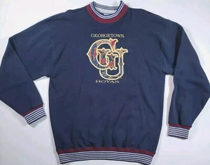 Vintage Georgetown Hoyas 1990s Crewneck Sweatshirt Embroidered Basketball ●Notes - Picture 1 of 10