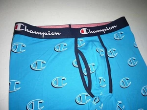 champion mens BOXER briefs 1pair cotton stretch underwear-trunk sz :large -blue - Picture 1 of 6