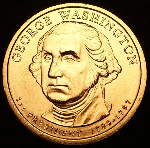 2007 D George Washington Presidential Dollar ~ Pos B ~ From U.S. Mint Roll Cover