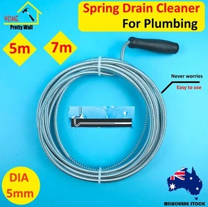 Spring Drain Pipe Cleaner Snake Plumbing Cleaning Metal Tool manual Sewer Au - Picture 1 of 8
