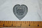 Circa 1900-1920 Heart Shaped Aluminum Bookmark Hannis, The Jeweler York, Neb