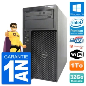 PC tour Dell Precision T1650 MT Intel G2020 RAM 32Go Disco 1To Windows 10 Wifi - Imagen 1 de 8