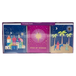 WHSmith Star Of Wonder Charity Christmas Cards Greeting Cards Pack Of 15 - Picture 1 of 1