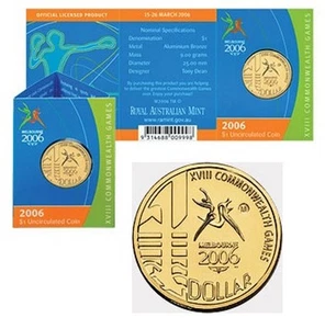2006 Melbourne Commonwealth Games $1 Coin M Mintmark Uncirculated - Picture 1 of 1