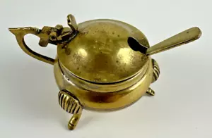 Servizio piatti vintage in ottone da 2" per zuccheriera o salina - Made in India - Foto 1 di 12