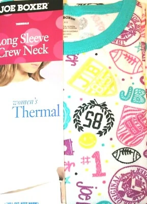  Joe Boxer Women's Crew Neck Long Sleeve Thermal Graphic Top Shirt - Sports  Foto 1 de 2