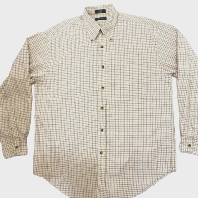 Camisa Nautica Para Hombre Mediana Beige Mangas Largas Con Botones 100% Algodón Foto 1 de 4