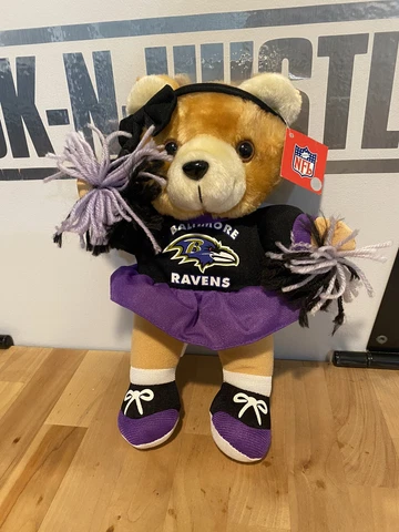 VtG 2000 NFL Baltimore Ravens Plush Cheerleader Bear Good Stuff Tag Cover