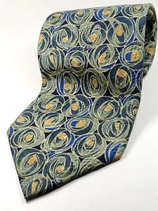Corbata de seda Charles Rennie Mackintosh por Boxelder hecha en ITALIA para hombre azul verde NUEVA - Imagen 1 de 5