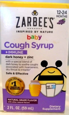 Zarbee's Baby Cough Syrup + Immune, Grape 2 fl oz - FREE SHIPPING - Image 1 of 2