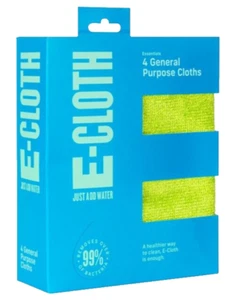 e-cloth General Purpose Microfibre Household Cleaning Cloth 4 Pack - Assorted - Picture 1 of 2