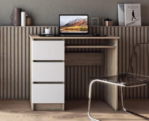 Shefa Line CINA Computer Desk 90x50 cm, Workstation with 3 Drawers - Picture 1 of 6