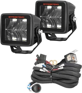 OFFROADTOWN 2x 3'' 80W LED Cube Lights Ditch Pods Front Bumper for Ford Pickup - Picture 1 of 8