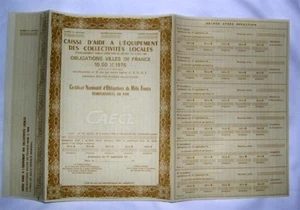 certificat nominatif collectivités locales ( 420 ) - Foto 1 di 1