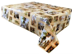 Vinyl Tablecloth Country Wildlife, Ducks, in Beige Wipe Clean Textile Backed 180 - Picture 1 of 13