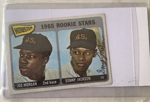 VERY RARE 1965 Topps Joe Morgan Rookie Card Sonny Jackson Auto JSA Cert 