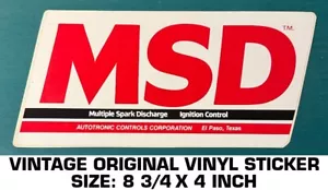 MSD IGNITION CONTROL MULTIPLE SPARK VINTAGE ORIGINAL VINYL DECAL STICKER-ENGINE - Picture 1 of 2