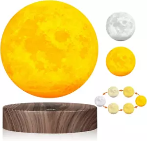Magnetic Levitating Moon Lamp 3D Print LED Light Floating Desk Decor Gift - Picture 1 of 12