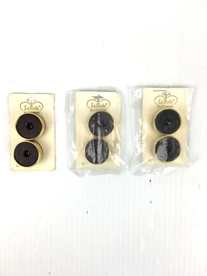 6 La Mode Round Large Thick Wood Tone Gold 44mm 1 1/8" Sew Buttons USA Mod Cloth - Image 1 of 4