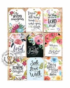 Etiquetas colgantes INSPIRATIVAS ESPIRITUALES BÍBLICAS CRISTIANAS VERSÍCULOS CITAS #T 40 Etiquetas de regalo - Imagen 1 de 4