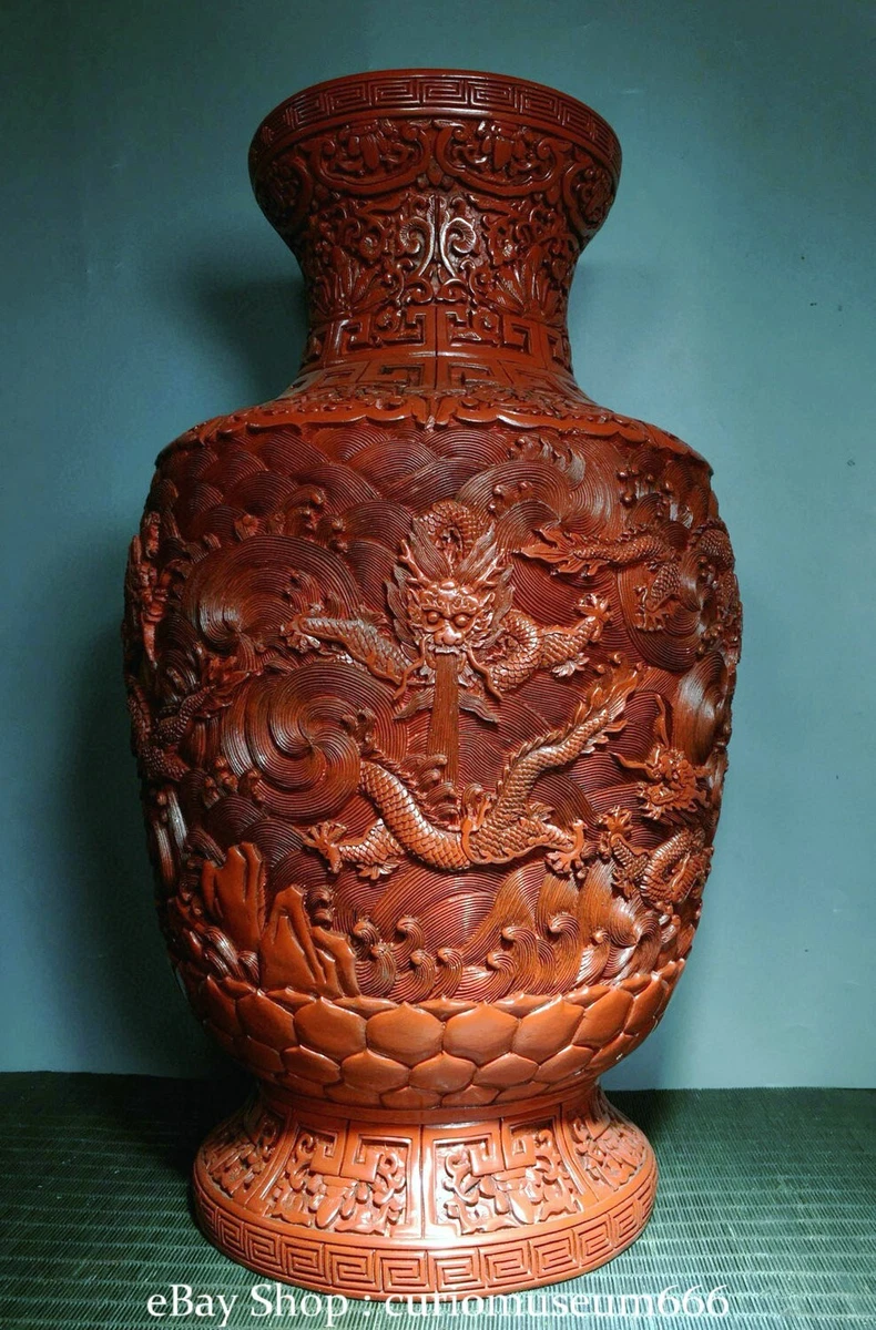 木制红色中国古董花瓶| eBay