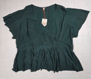 Knox Rose  V-Neck Flutter Sleeve Blouse 4X - Picture 1 of 3