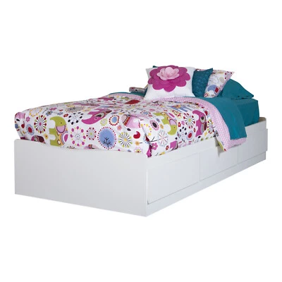 Cama South Shore 10574 Twin Mates 39 pulgadas con 3 cajones blanco puro Foto 1 de 4