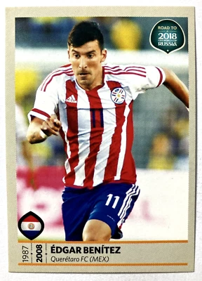 2018 FWC ROAD TO RUSSIA Panini Sticker #379 EDGAR BENITEZ Paraguay - Image 1 of 2