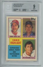 1984 TOPPS TIFFANY BENCH PERRY YASTRZEMSKI #6 BGS 9 1983 HIGHLIGHT HOF