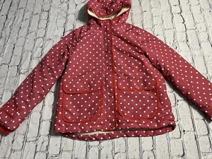 Mini Boden Polka Dot Zip-Up Hooded Puffer Jacket Size 11-12Y - Picture 1 of 12