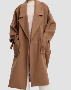 Lattelier Camel Wolle Trenchcoat klein lang Winter Oversized - Bild 1 von 13