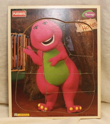Rompecabezas de madera Barney 8 piezas 1996 Playskool Foto 1 de 2