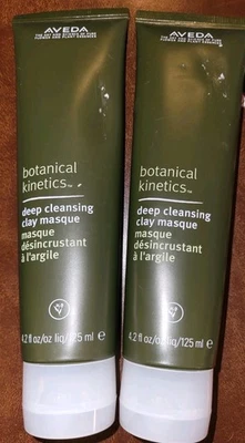 Lote de 2 mascarillas de arcilla de limpieza profunda Aveda Botanical Kinetics 4,2 oz sin sellar Foto 1 de 3
