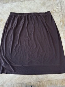 Coldwater Creek Brown Skirt Sz 2X Lined length 26” Elastic waist 38” Polyester - Picture 1 of 5