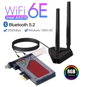 Wi-Fi 6E AX210NGW PCIe Card for Desktop - BT 5.3 & 5400Mbps for Gaming Streaming - Picture 1 of 8
