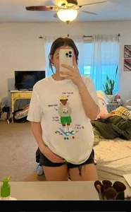Zara x Wes Robinson Unisex T Shirt Size M White Colourful Painting Short Sleeve - Picture 1 of 14