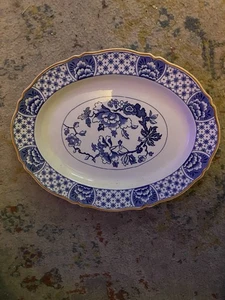 wood sons england Stanley Blue Oval Platter - Picture 1 of 3