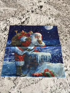 Santa Going Down Kamin Kissenbezug Neu - Bild 1 von 4