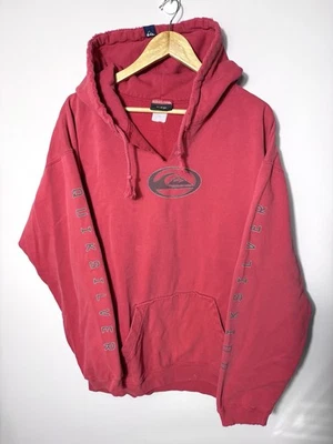 Sudadera con Capucha Y2K Quicksilver Surf De Colección Talla XL Desteñida Envejecida Roja Cyber Surfing Patín Foto 1 de 4