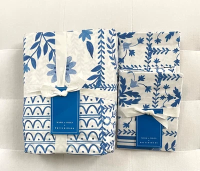 Edredón Pottery Barn Mark D Sikes PIXIE PATCHWORK King y fundas de 2 euros agotado nuevo con etiquetas Foto 1 de 4