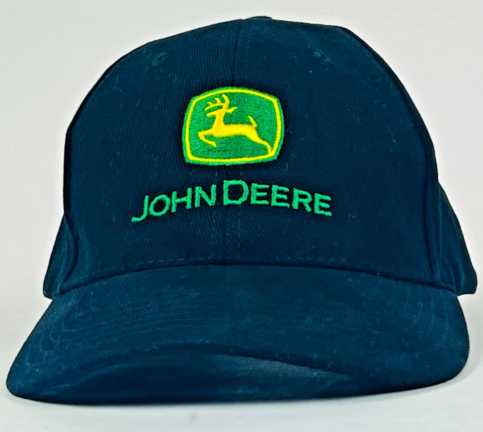 John Deere Atlantic 拖拉机男式黑色可调节帽子钩环帽 — 第 1/4 张图片