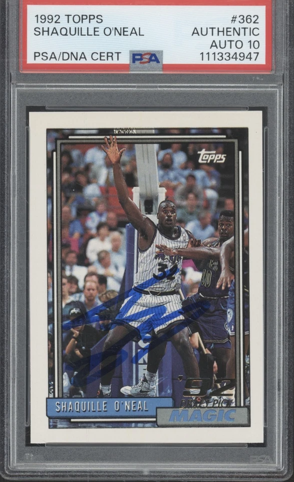 1992 Topps #362 Shaqulle O'Neal RC novato no cartão PSA DNA 10 automático - Imagem 1 de 1