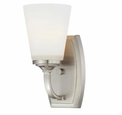 Luminária de banho Minka Lavery Overland Park níquel escovado 1 luz bronze vintage - Imagem 1 de 4