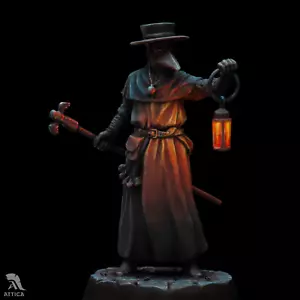 Plague Doctor in a Medieval City 54 mm giocattolo di latta dipinto | livello arte - Foto 1 di 6