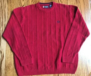 Chaps Sweater Mens XL Red Crewneck Long Sleeve 100% Cotton Pullover - Picture 1 of 5