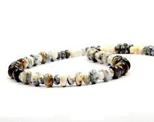 Necklace Dendrite Opal 18 Inch Adjustable Length 5-8 MM Beads 925 Silver Closure
