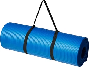Estera de yoga de ejercicio extra gruesa de 1/2 pulgada básica con correa de transporte - Imagen 1 de 12