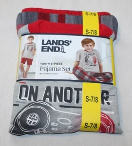 New boys LANDS' END youth 3-piece pajama set Size 7/8 - Picture 1 of 1
