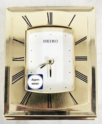 Seiko Gold Tone Quartz Battery Mantle Carriage Clock QHE016G - Image 1 of 3