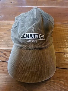 Vintage Callaway Golf Hat Cap Corduroy Strap Back Adjustable Green Cap Dog OSFA - Picture 1 of 7